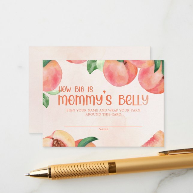 Cartão De Informações Como o bis é Chá de fraldas de Belly Mamãe (Frente/Verso In Situ)