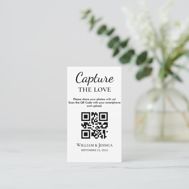 Cartão De Informações Compartilhamento de Fotos de Casamento com