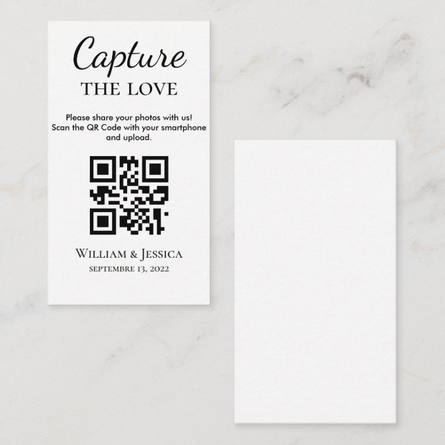 Cartão De Informações Compartilhamento de Fotos de Casamento com