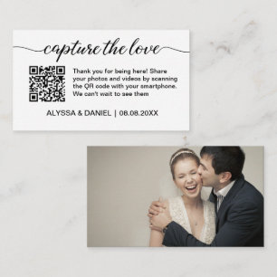 Cartão De Informações Compartilhamento de fotos de casamento com código