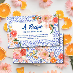 Cartão De Informações Compartilhe Uma Receita para Chá de Noiva Floral T