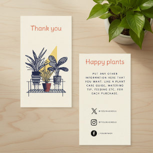 Cartão De Informações Compro de plantas modernas Obrigado