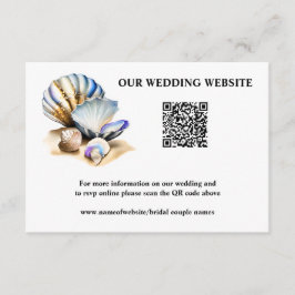 Cartão De Informações Conchas de praia iridescentes online código QR rsv