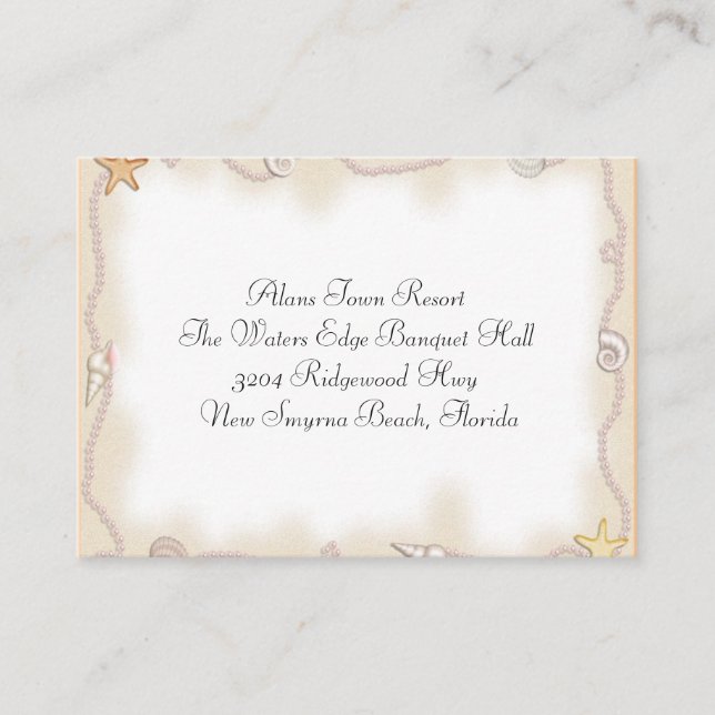 Cartão De Informações Conchas E Pérolas Marítimas Informações Adicionais (Frente)