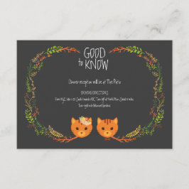 Cartão De Informações Concurso de Casamento de Gatos Florestais Rustic B
