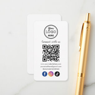 Cartão De Informações Conexão de Código QR com o Instagram Tiktok do Fac