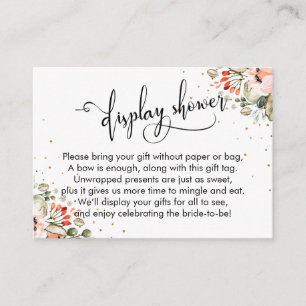 Cartão De Informações Confetti Floral do Chá de panela Elegante
