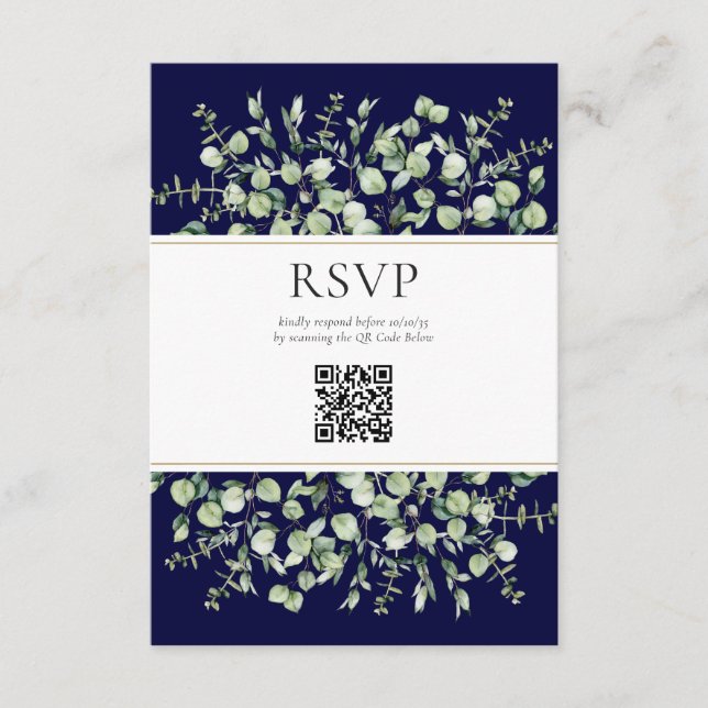 Cartão De Informações Confirmação de Presença de Casamento com Código QR (Frente)