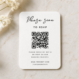 Cartão De Informações Confirmação de Presença para Casamento | Código QR