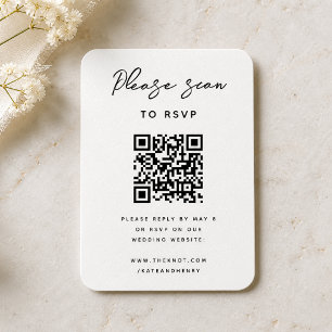 Cartão De Informações Confirmação de Presença para Casamento   Código QR