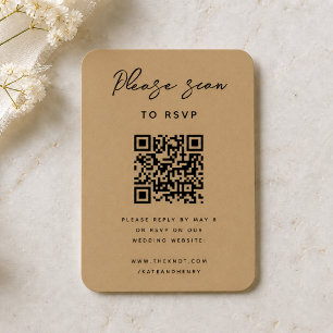 Cartão De Informações Confirmação de Presença para Casamento Código QR