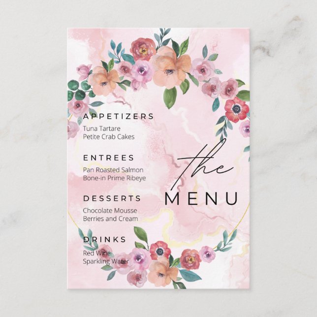 Cartão De Informações Conjunto de Casamento: O Cardápio (Frente)