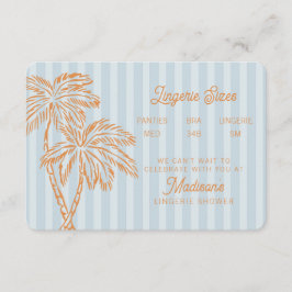 Cartão De Informações Conjunto de Renda Azul Palma Primavera Pastel Prai