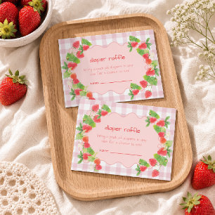 Cartão De Informações Conquette berry Morango Floral Sorteio de Fraldas