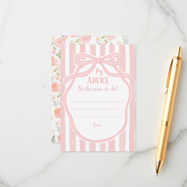 Cartão De Informações Conselhos de Chá de fraldas de Arcos e Dedos para  (Frente/Verso In Situ)