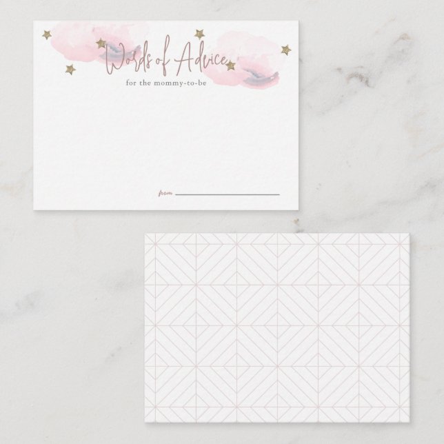 Cartão De Informações Conselhos de Chá de fraldas Rosa Cloud 9 (Frente/Verso)