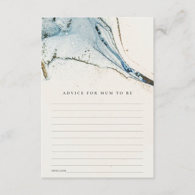 Cartão De Informações Conselhos Dourados abstrato azuis Para Chá de fral (Frente)