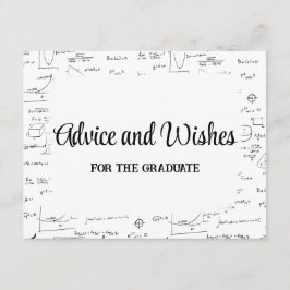 Cartão De Informações Conselhos e Desejos de Gradução em Preto e Branco 