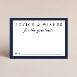 Cartão De Informações Conselhos Elegantes Para a Graduação Blue Gold