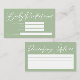 Cartão De Informações Conselhos sobre previsões de Chás de fraldas Verde