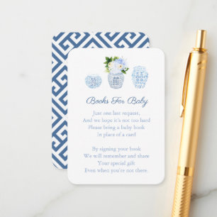 Cartão De Informações Construir Chá de fraldas Chinoiserie da Biblioteca