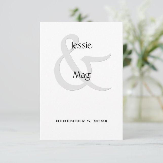 Cartão De Informações Contemporâneo Preto e Branco (Em pé/Frente)