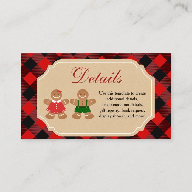 Cartão De Informações Cookie de Feriado com Pão de Gingerpão Detalhado (Frente)