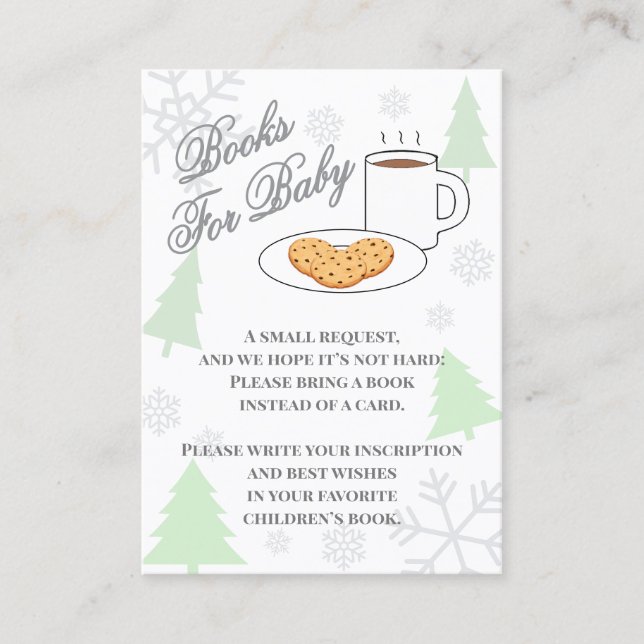 Cartão De Informações Cookies & Cocoa Baby Shower Books For Baby (Frente)
