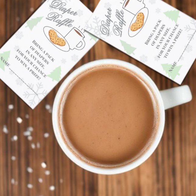 Cartão De Informações Cookies & Cocoa Baby Shower Diaper Raffle (Criador carregado)