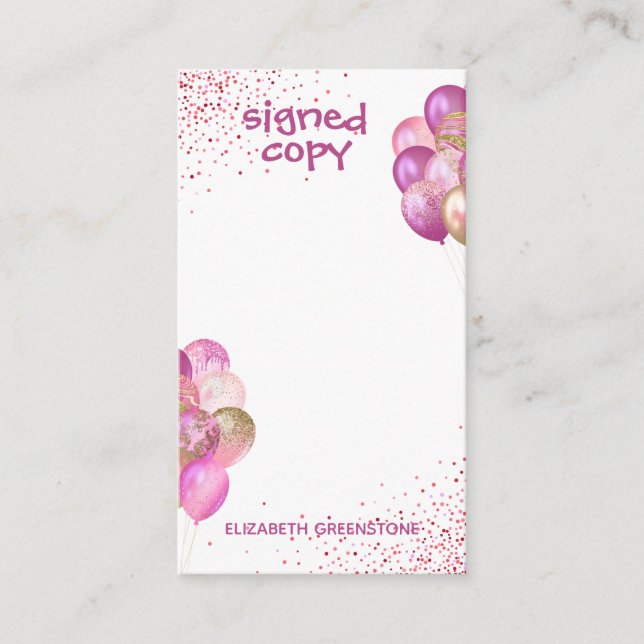 Cartão De Informações Cópia assinada do Promocional do autor glamouroso (Frente)