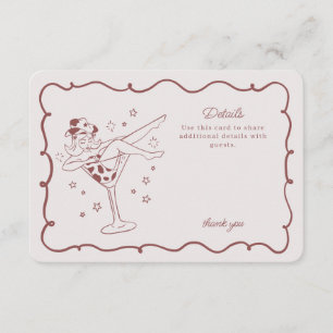 Cartão De Informações Coquetel da Borgonha e Rodeo da Garota-do-Corpo