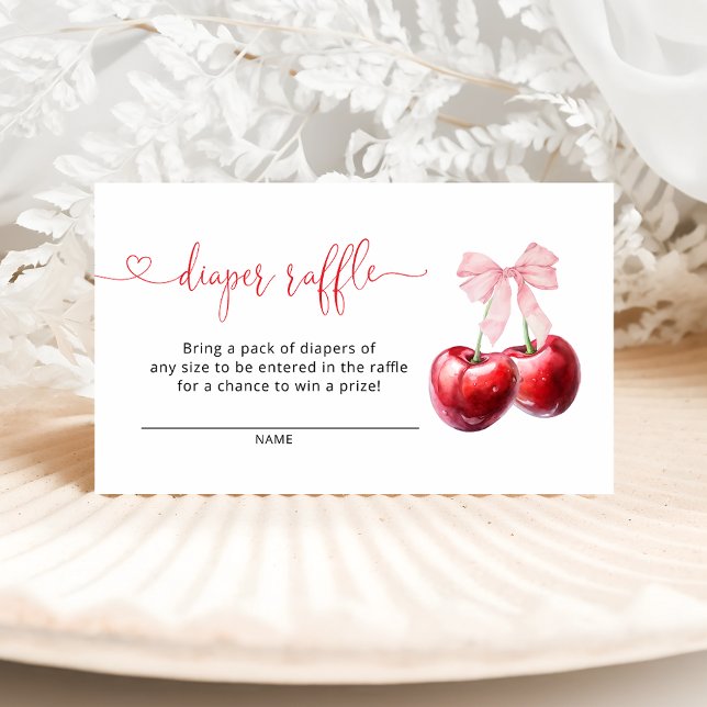 Cartão De Informações Coquette Cherry Fralda Raffle (Criador carregado)