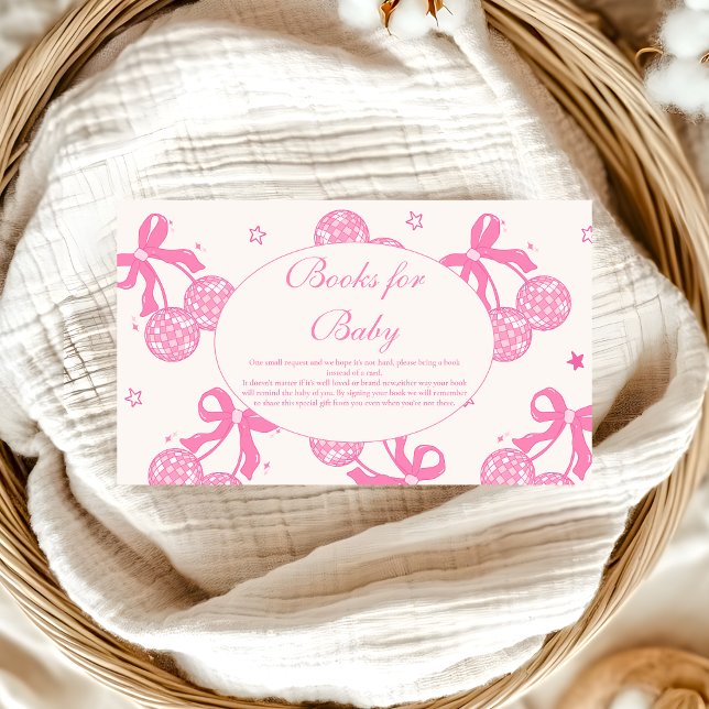 Cartão De Informações Coquette Cherry no Top Baby Books para Bebê (Criador carregado)