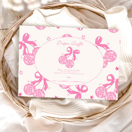 Cartão De Informações Coquette Cherry no Top Baby Diapper Raffle