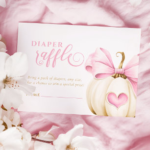 Cartão De Informações Coquette Pumpkin Girl Fralda Raffle