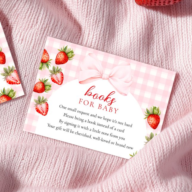 Cartão De Informações Coquette Strawberry Chá de fraldas Books para Bebê (Criador carregado)