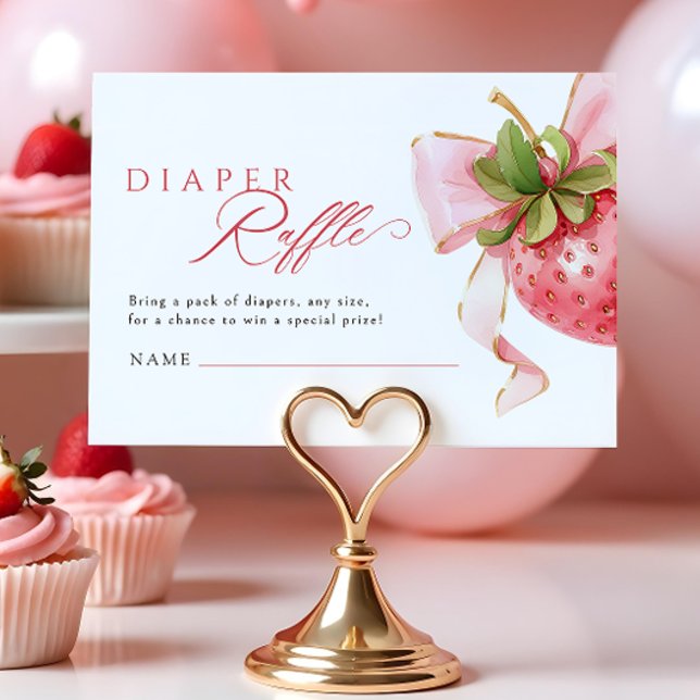Cartão De Informações Coquette Strawberry Fralda Raffle (Criador carregado)