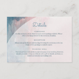 Cartão De Informações Cor de água rosa e azul