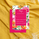 Cartão De Informações Cor-de-rosa cor-de-rosa, cor-de-laranja elegante R<br><div class="desc">Cor de laranja magenta cor-de-rosa cartão rsvp de casamento elegante com código qr no verso - se não for necessário apenas eliminar esses campos do menu,  cores arrojadas vibrantes,  tipografia casual moderna</div>