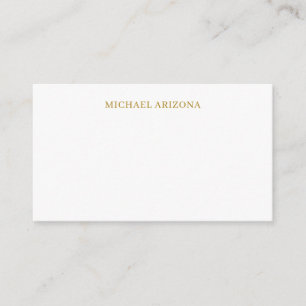 Cartão De Informações Cor Moderno Simples Minimalista Dourado e Branco