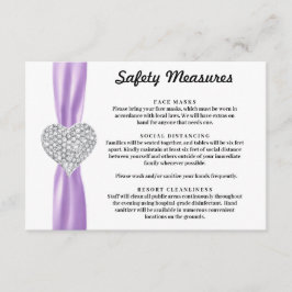 Cartão De Informações Coração de Diamante Fita Roxa Medidas de Segurança