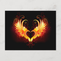 Coração do Anjo Fogo com Asas