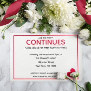 Cartão De Informações Coração Vermelho Moderno Mínimo Após a Festa