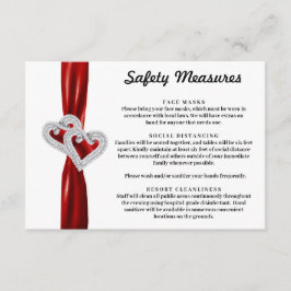 Cartão De Informações Corações de Diamante Medidas de Segurança do Laço 