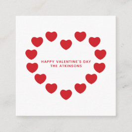 Cartão De Informações Corações vermelhos bonitos Dia de os namorados per