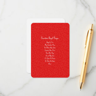 Cartão De Informações Corações Vermelhos do Anjo do Guardião