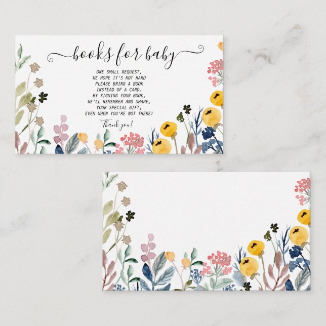 Cartão De Informações  Cores Aquáticas Cores Selvagens Prados (Frente/Verso)