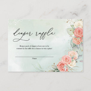 Cartão De Informações Coroa de folhagem de rosa empoeirada boêmia Diper 