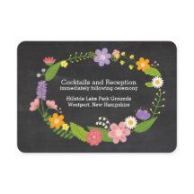 Coroa de Madeira Boho em Casamento de Quadro Negro