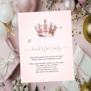 Cartão De Informações Coroa de Princesinha Pérolas Pontos Chuvinha de Be